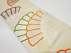 アンティーク　桧扇模様織り出し袋帯（着用可）